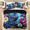 Flower Peacock Bedding Set Duvet Cover Set Quilt Cover With Pillowcase For Bedroom Decor Birthday Gift Halloween Christmas Gift