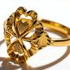 Elegant Vietnam Sand Gold Flower Open Ring for Women
