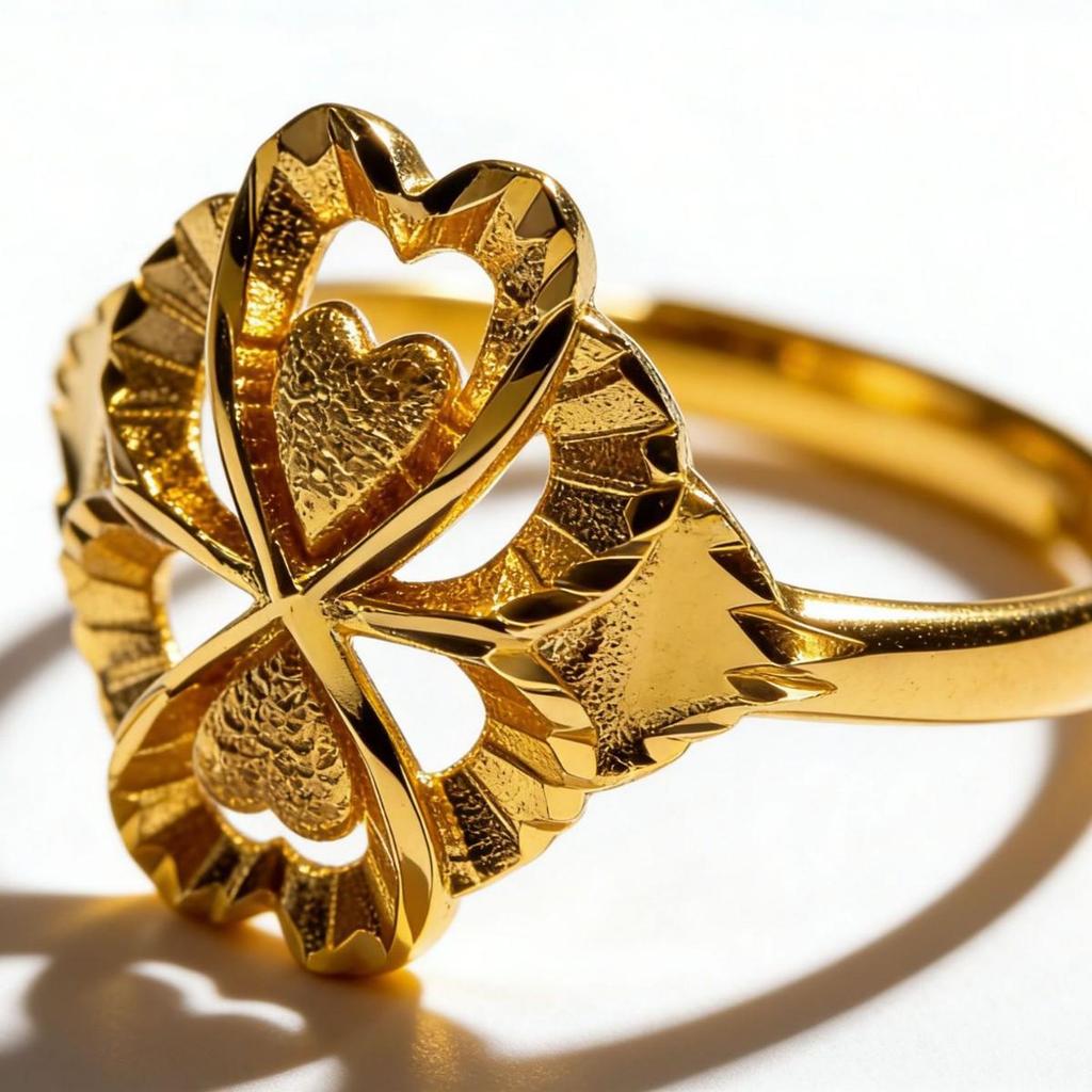 Elegant Vietnam Sand Gold Flower Open Ring for Women