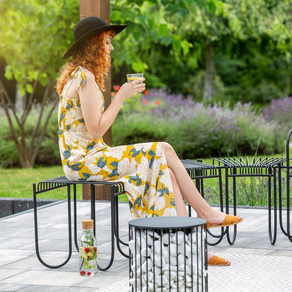 KADAX Gartenbank Parkbank Metall 50cm