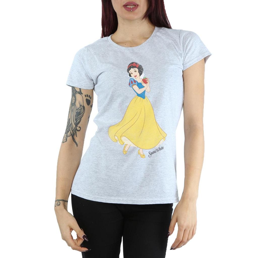 Disney Princess Klassisches schneeweißes Baumwoll-T-Shirt für Damen
