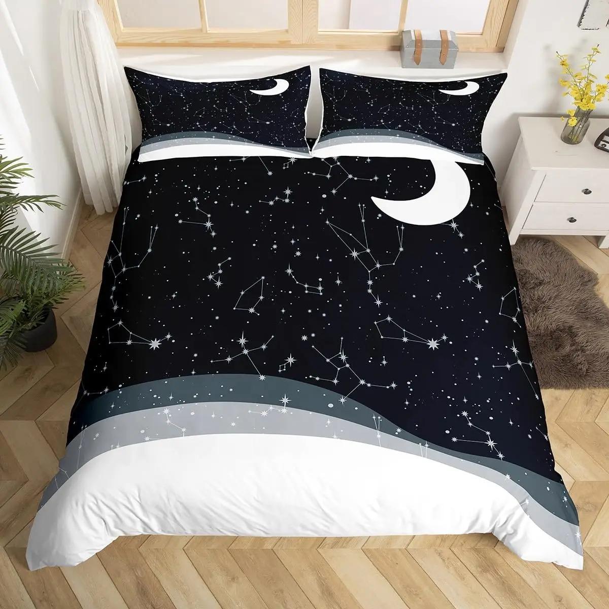 

Комплект постельного белья Sparkling Stars, пододеяльник Galaxy, созвездие Astrology, зодиакальный знак Nebula, розовый гороскоп, пододеяльник AU Single 140x210cm