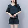 Plus-Size Lace Short-Sleeve Two-Piece Set: Flattering and Chic Summer Fashion for Women