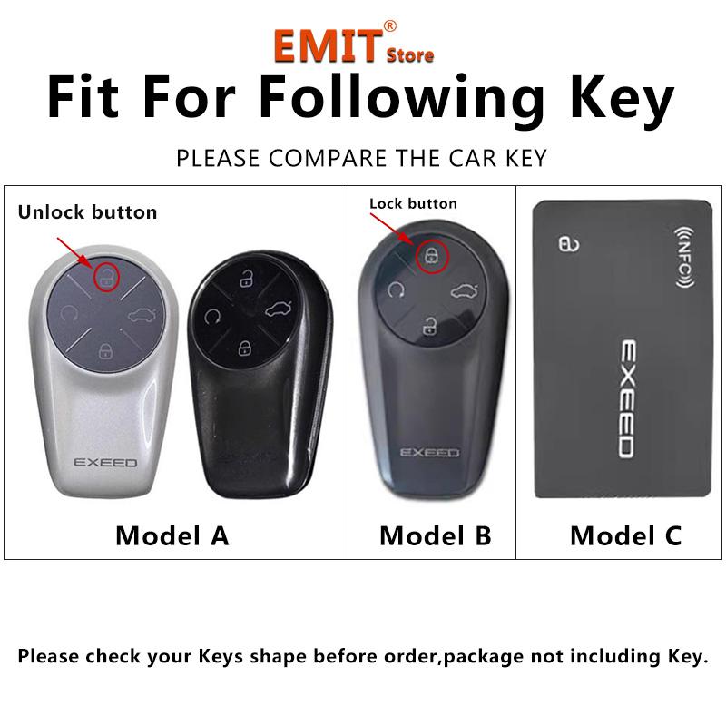 Zinc Alloy Car Key Case Cover For Chery Exeed Exlantix Et Rx Cdm Vx Lx Tx Txl Phev Keychain Ring Holder Fob Shell Accessories