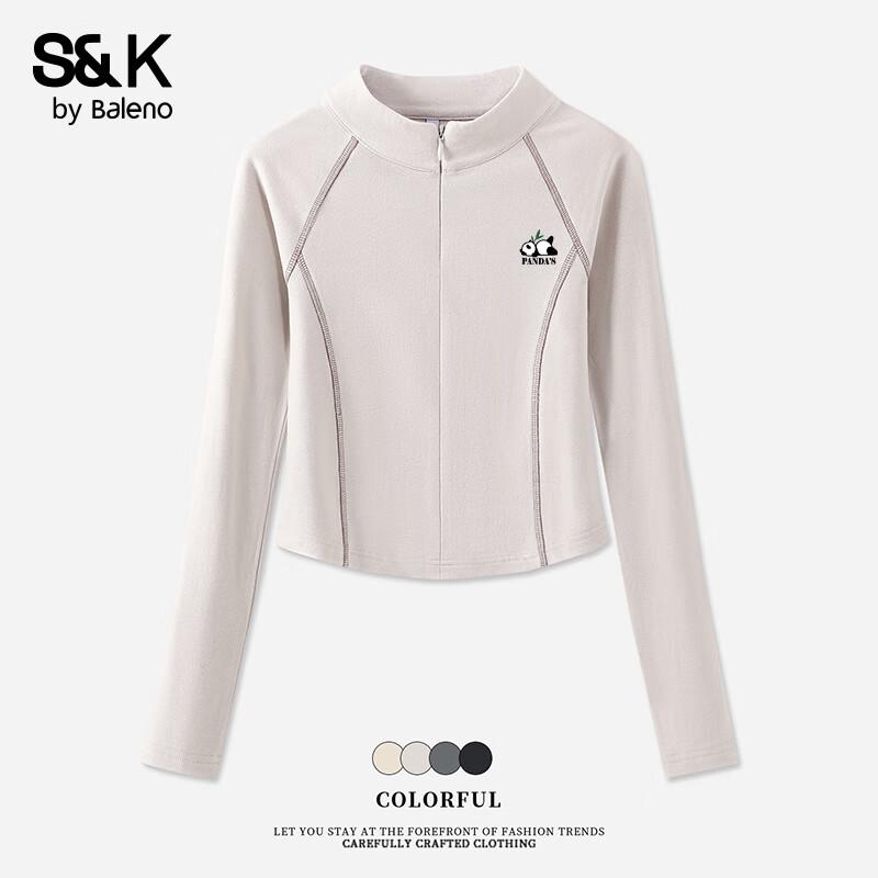 Baleno S&K Women s Semi-High Collar Fleece Long-Sleeve Top L