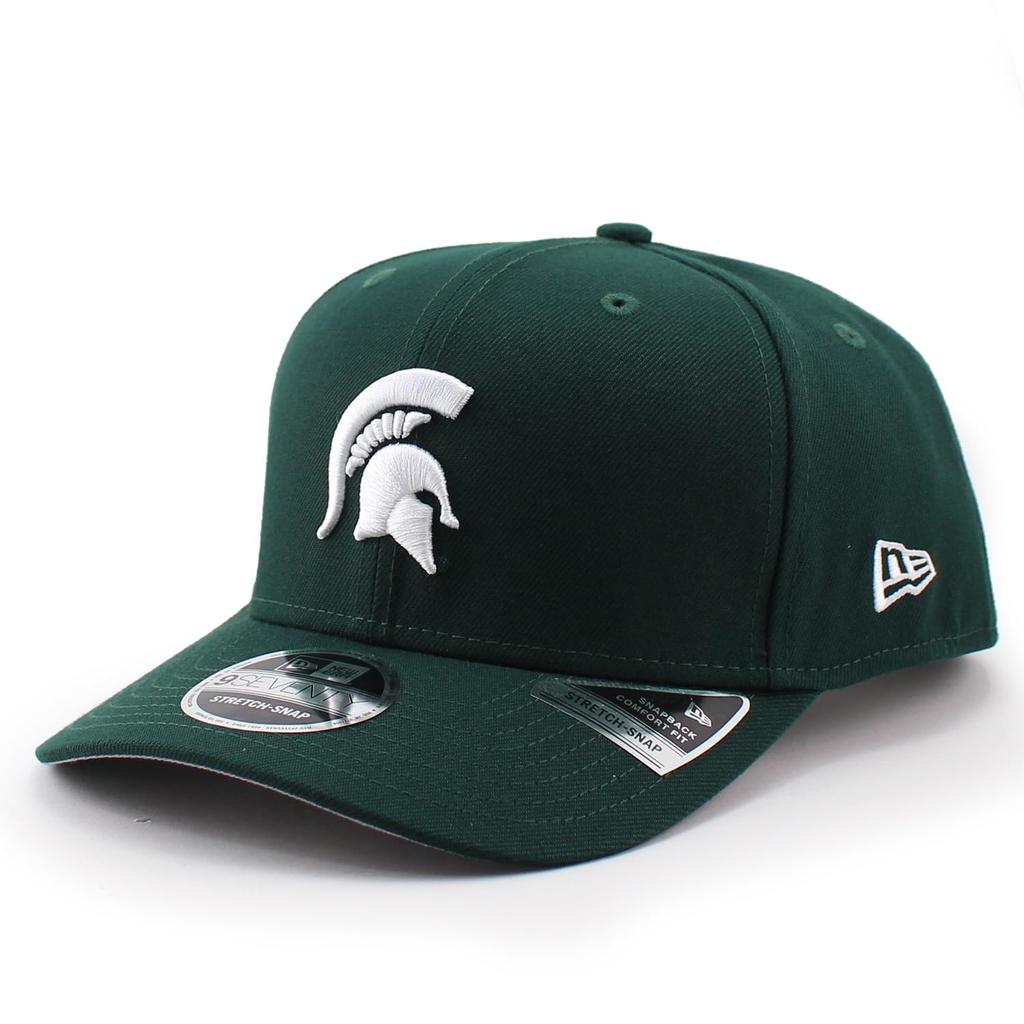 New Era 9SEVENTY Stretch Snapback Michigan State Spartans NCAA Stretch Snapback Dark Used Cap, Cap, Green,