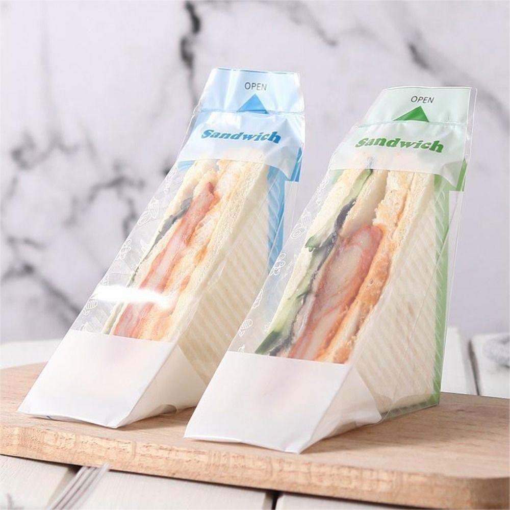 100pcs Plastic Bread Bags Transparent Sandwich Wrappers  Birthday Party