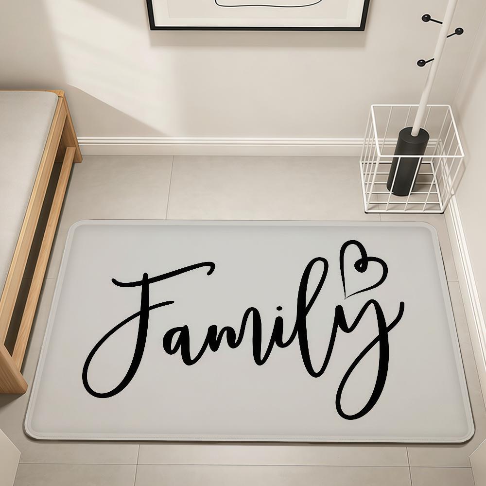modern word art fashion family LOVE Home Bedside Rug Kitchen Bath Floor Mat Hallway Balcony Carpet Entrance Doormat hogar Decor