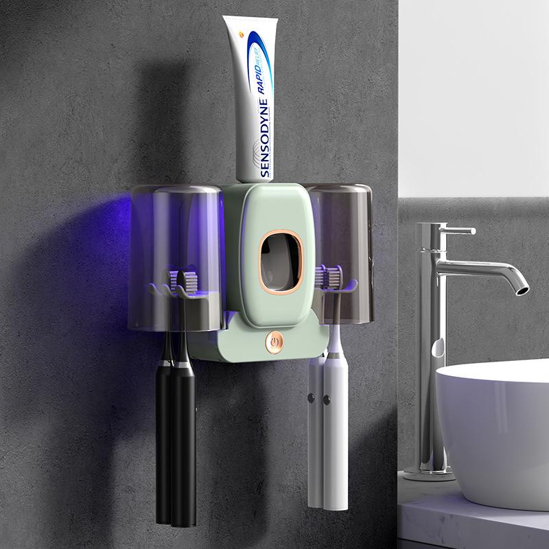 Smart Wall-Mounted Toothbrush & Cup Holder with Sterilizer