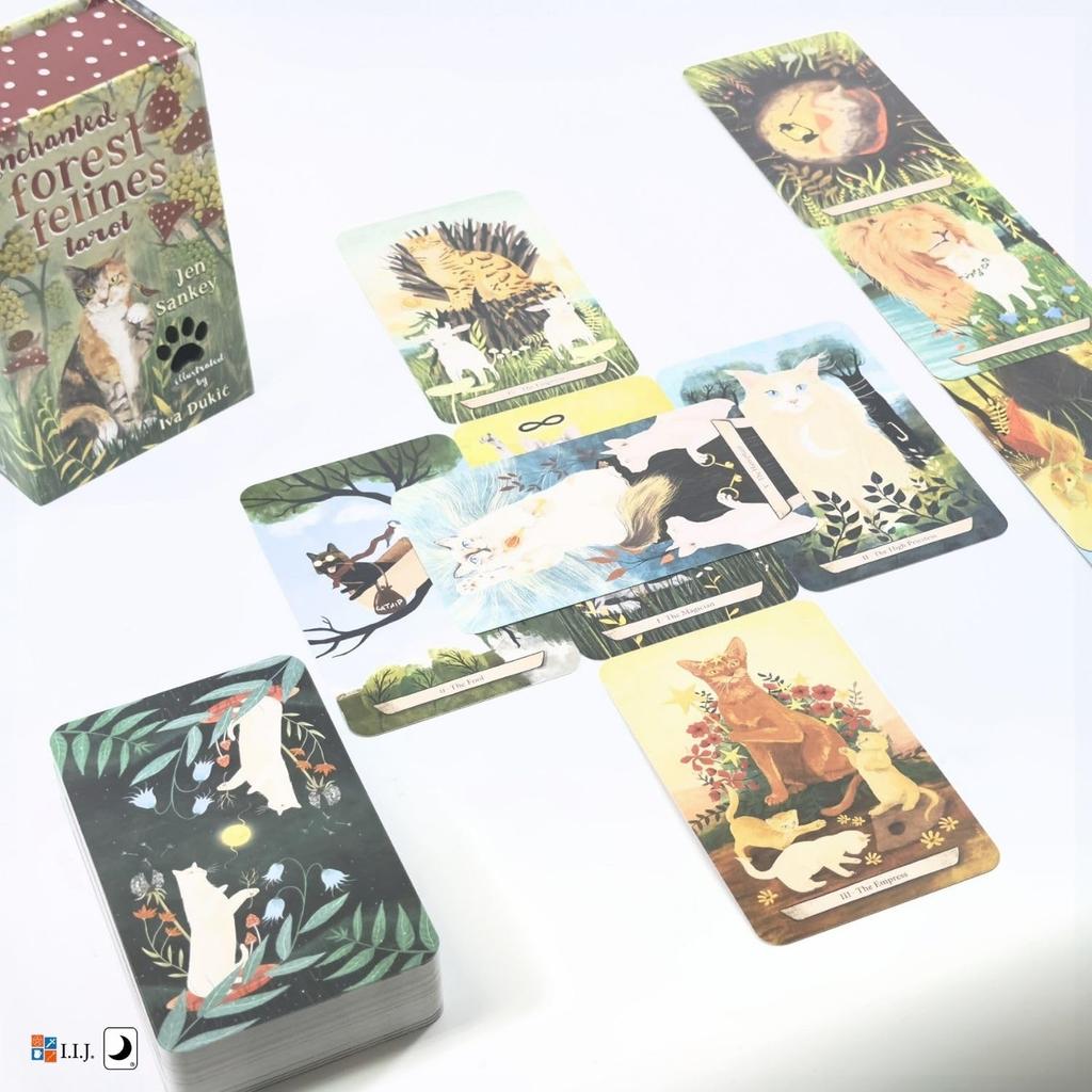 Enchanted Forest Felines Waite 78 Tarot Cards for Cat Includes Japanese Authentic Product I.I.J. Tarot, Edition, Cards, Readings, Instructions,