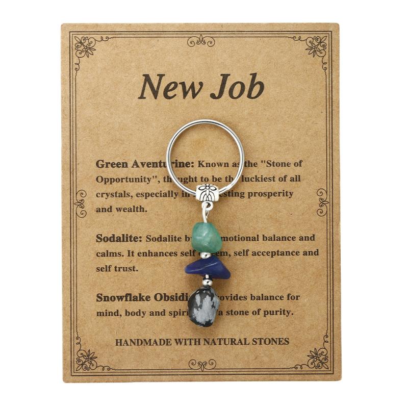 1 Piece Handmade Red Agate Card Combination Pendant Keyring  Natural Stone Beads String Keychain Gifts