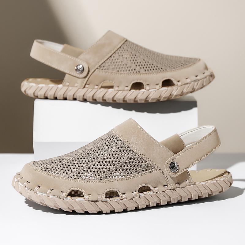 Mode Sommer Neu Mesh Hohl Atmungsaktiv Zwei Tragearten Weiche Sandalen Herren Freizeitschuhe 46 Große Größe Leichte Wasserschuhe