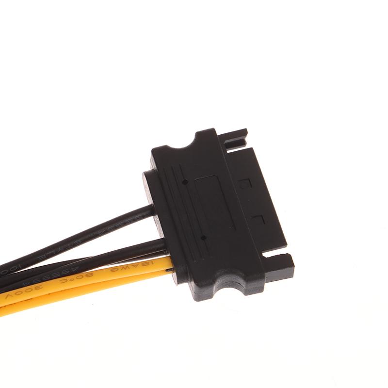 1Pc Power Supply Cable Dual 15Pin Sata Male To Pcie 8Pin Male Pci Express Pci-E Video Card Splitter Adapter