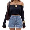 Women's Color Jeans Stretch Slim Fit Distressed Denim Shorts