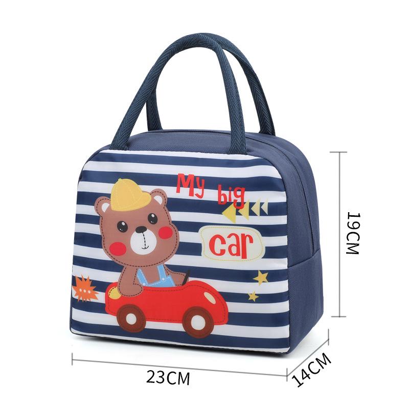 Cartoon Bento Insulated Lunch Bag with Aluminum Foil, Waterproof & Thickened