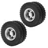 2pcs RC Aluminum Alloy Rear Wheel Hub Rims with Rubber Tires for Tamiya 1 14 Tractor Dump Truck TrailerBlack