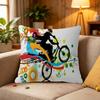 Federa per cuscino arte ciclismo mountain bike federa per cuscino divano decorazione stanza casa regalo per bambini