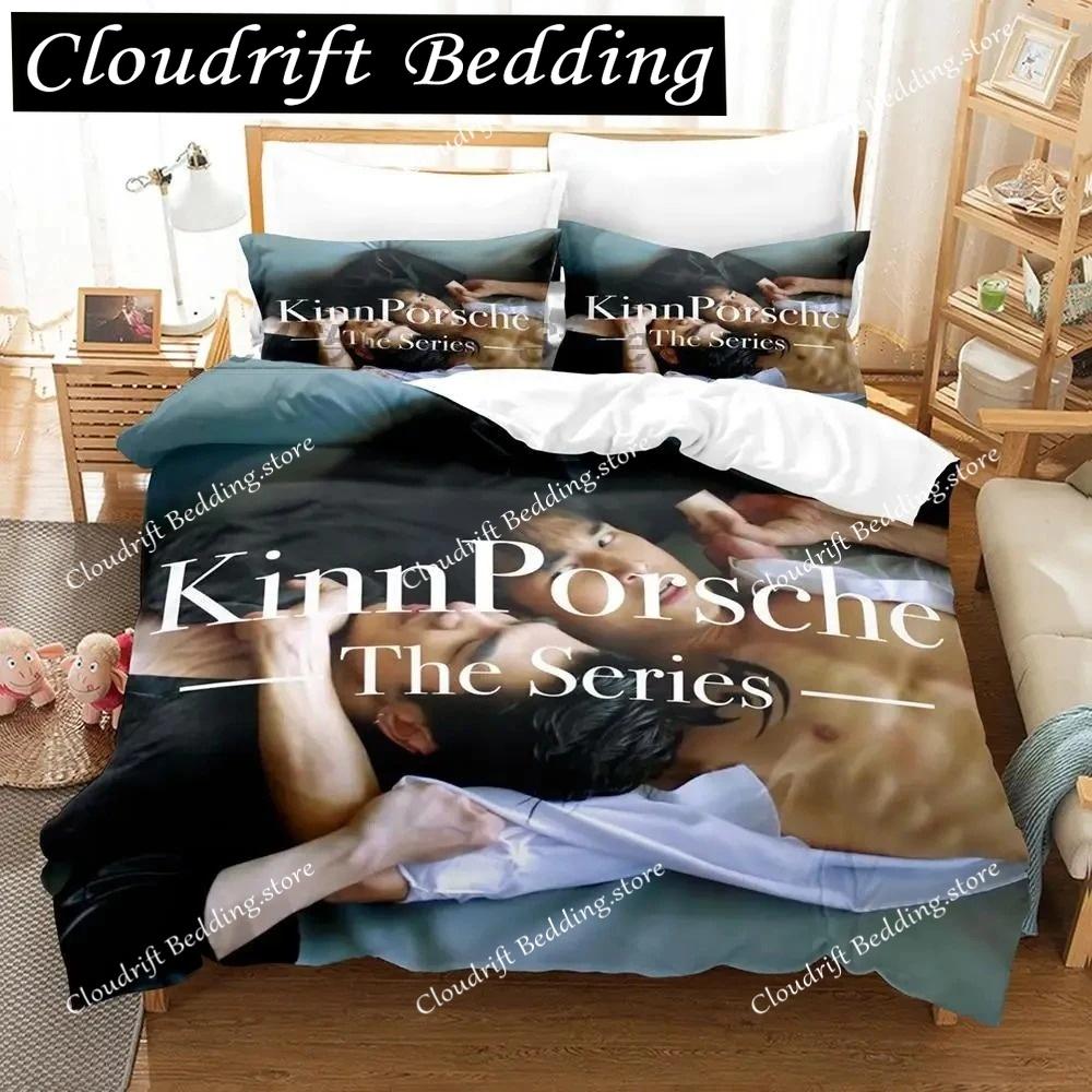 KinnPorsche Bedding Set Single Twin Full Queen King Size Bed Set Aldult Boy Bedroom Duvetcover Sets 3D Print Anime bed sheet set