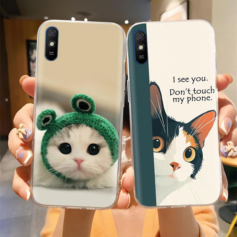 For Redmi 9A Case Cute Housing For Redmi 9AT Phone Case Lovely Cartoon Soft TPU Transparent Silicone Bumper For Xiaomi Redmi 9A