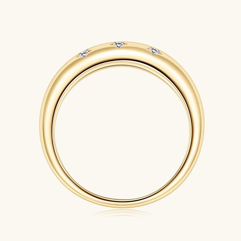 Nabest Design VVS1 D Color 3EX Moissanite Diamond Women Rings 925 Silver Chunky Ring Wedding Bride Gold Plated Jewelry