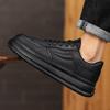 Summer black business casual leather shoes feeling board shoes sports platform heightening shoes