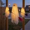 Halloween Hanging Ghost Decorations 3 Pcs Decorations, Spooky with Broom, Lighted Yard Ornaments Large Flying White for Tree Porch Patio Decor Ceiling