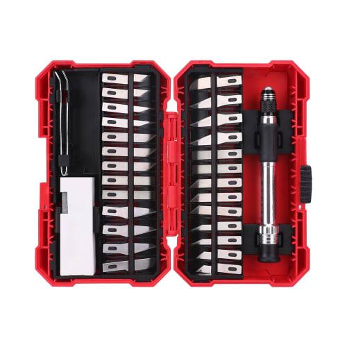 Basic Hobby Knife Set for Precision Work, 29 Pieces, Red