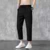 Herrenhose mit verstärkten Taschen, Taillenkordelzug-Design, lässige, einfarbige Sommerhose mit geradem Bein