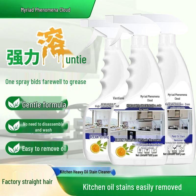 Powerful Kitchen Range Hood Oil Stain Remover and Degreasing Foam Cleaner