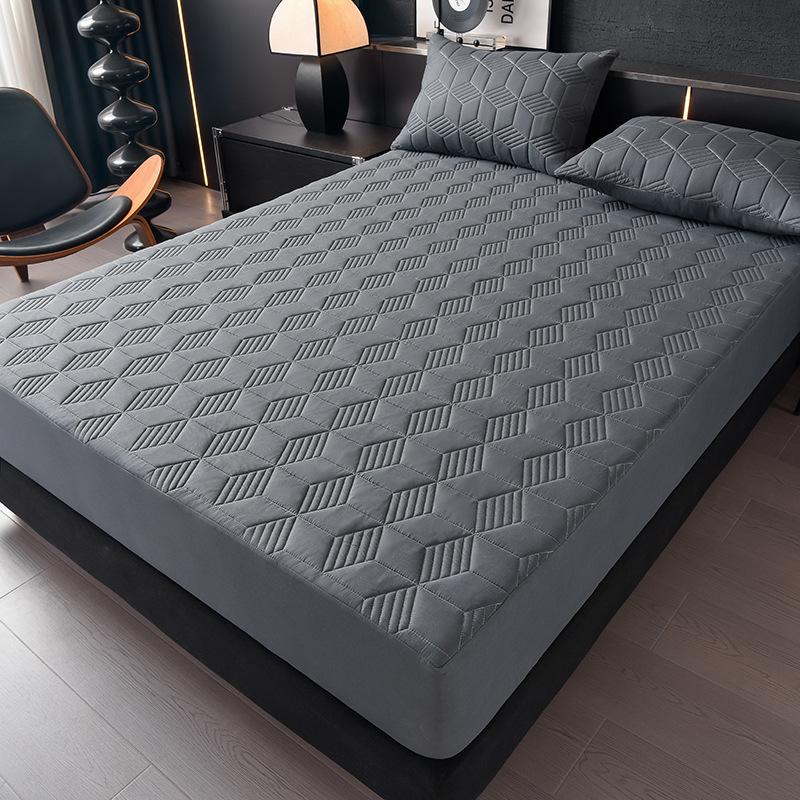 

1 шт. Водонепроницаемый чехол-протектор для матраса однотонный стеганый с геометрическим узором, из утолщенной прочной ткани для дома и общежития, гладкая текстура 90x200x30cm(only sheet)