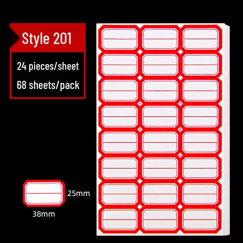 Self-Adhesive Label Paper - 68 Sheets for Handwritten Name and Classification Stickers