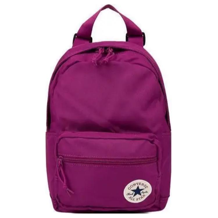 Converse Simple Casual Versatile Polyester Backpack Unisex Backpack Purple Red 10020538-A08 Fuchsia