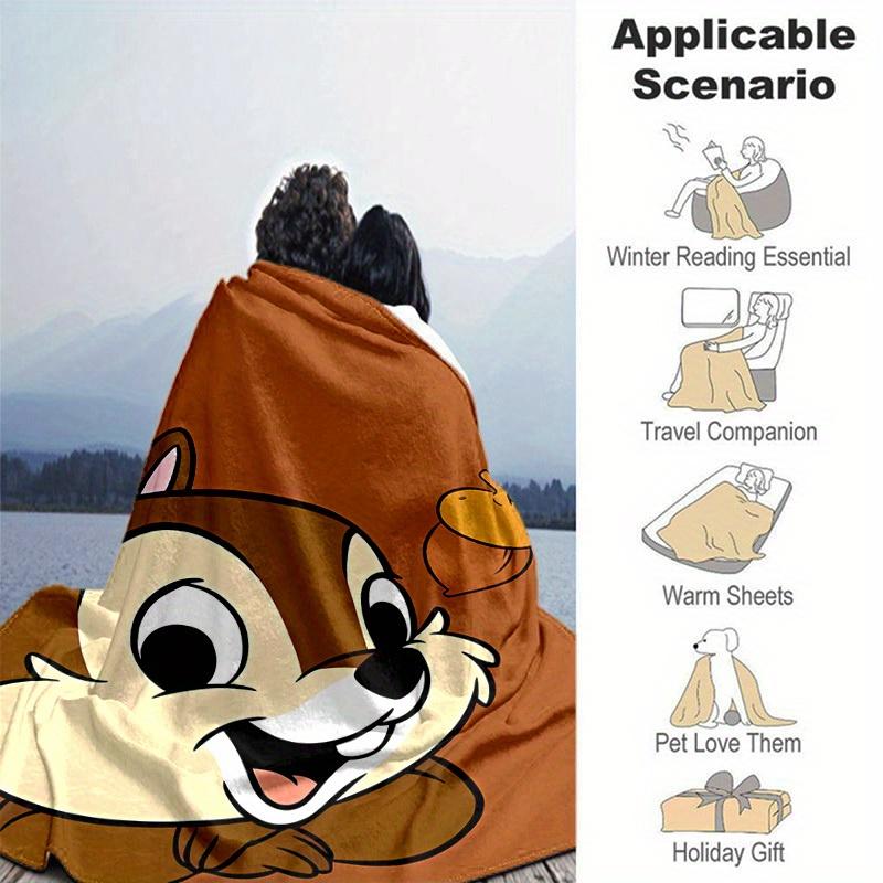 1pc,"Charming Chipmunk Design Throw Blanket Perfect for Home Decor, Couch Cover, Outdoor Use, Travel , Office Nap