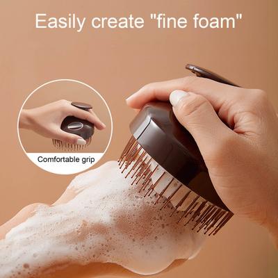 Scalp Massager Shampoo Brush with Ergonomic Handle Men Women Portable Travel Hair Growth Scalp Exfoliator Scrubber Cleaning Brush