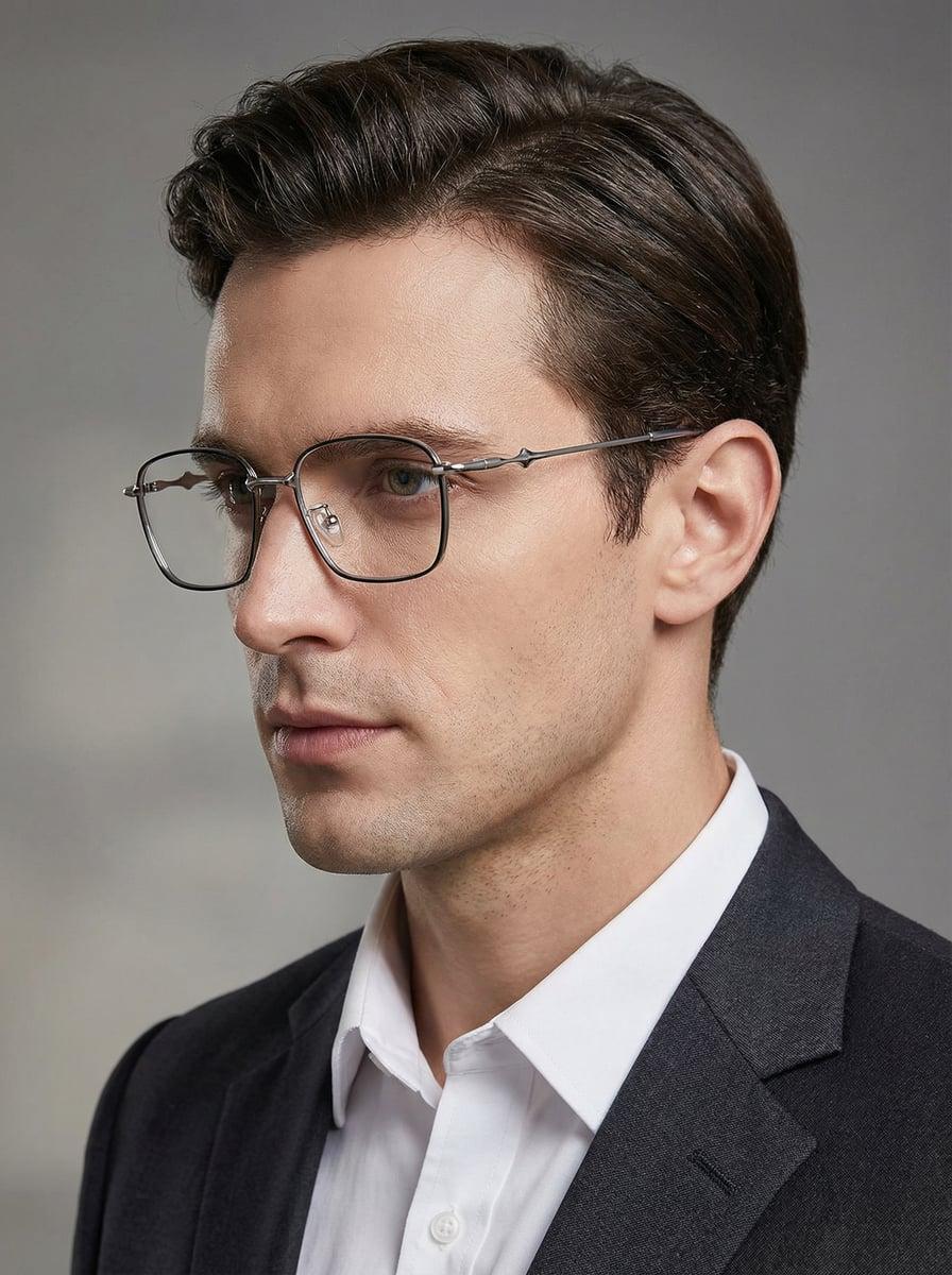 

Metal full-frame retro street square fashion glasses, suitable for daily commuting, outfit photography, outdoor vacations, and o белый