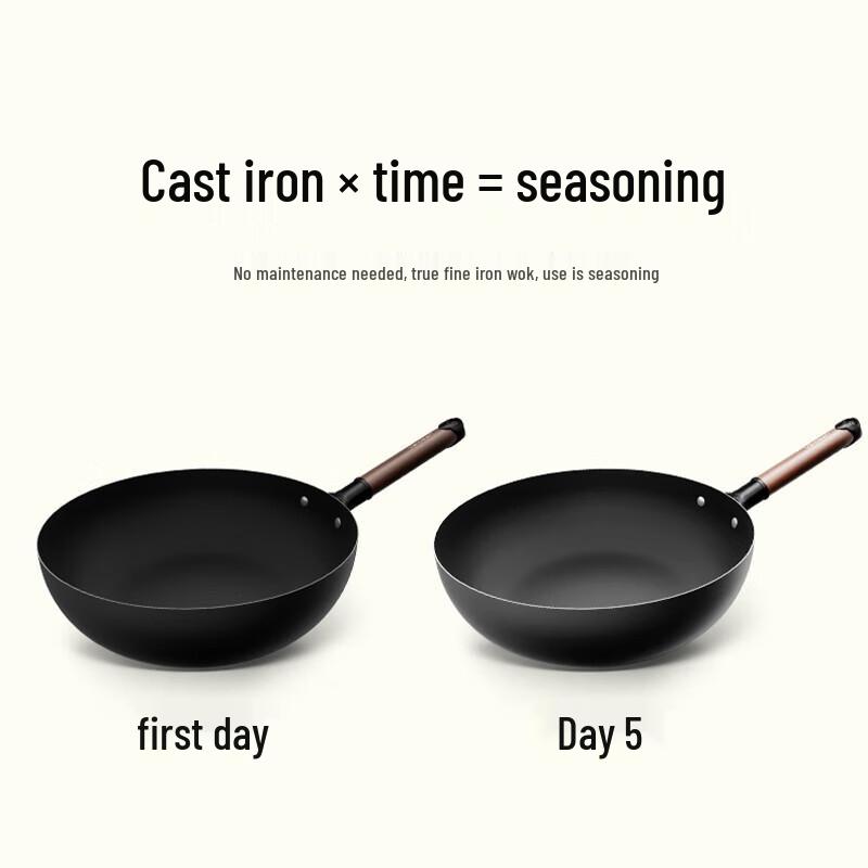 Wenlunshan Volcanic Rock Fine Iron Wok
