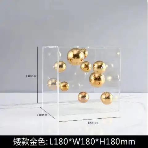 Creative Creative Square Acrylic Cover Sphere Decoration Living Room Porch Cabinet Crafts Ornament Modern Clear Acrylic Square H
