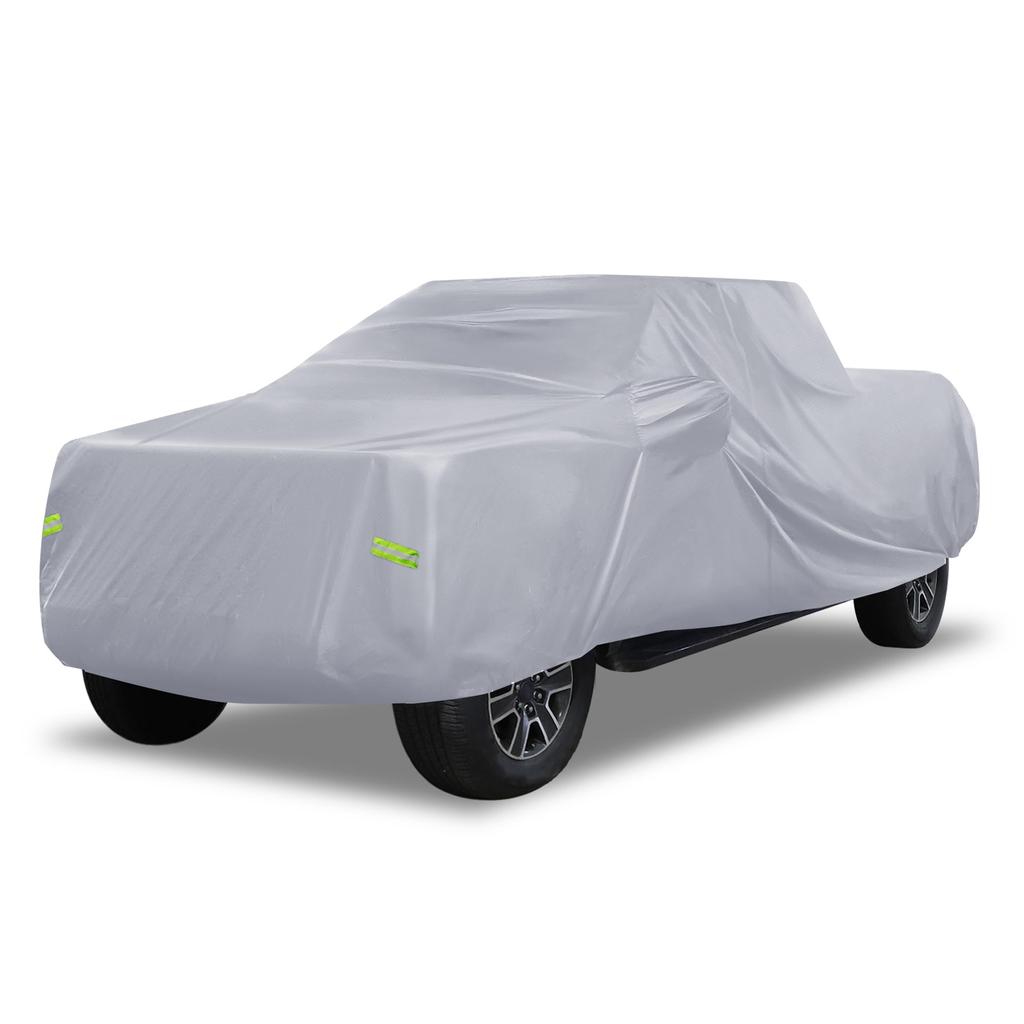 ACROPIX Wodoodporny Pokrowiec na Samochód dla Forda F150 Kabina Załogowa Zewnętrzny Pełny Pokrowiec na Samochód z Drzwiami Kierowcy i Ochroną przed Śniegiem Pojazdy 4-drzwiowe 6,5 stopy, Zamek błyskawiczny,