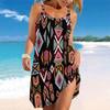 Abito da Spiaggia da Donna Mini Abito Stampa Casual Moderno Senza Maniche Vestibilità Larga Esterno Quotidiano Estate