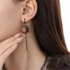 Roter Mond Edelstein Asymmetrische Ohrringe Persönlichkeit Hip-Pop Gothic Dark Ohr Anhänger Quaste Kette Eardrop Weit Schnalle Schmuck Zubehör