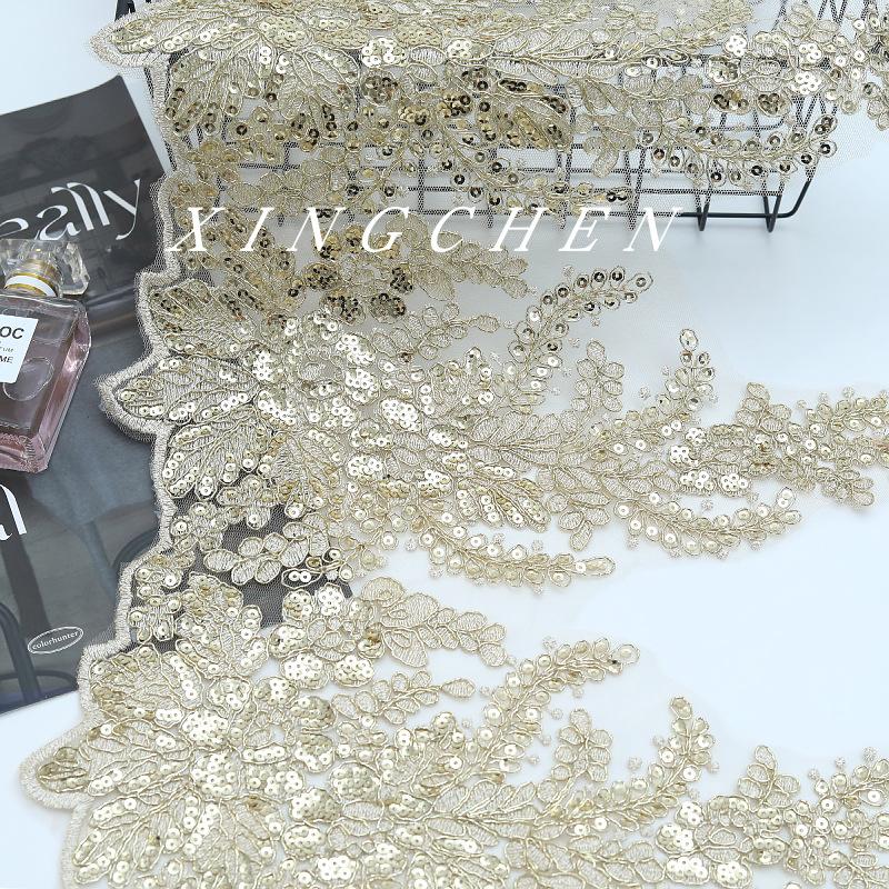 Lolita Gold Thread Lace Accessories Computer Embroidery Gold Bone Rope Lace Accessories Lace, Car Bone Sequins Beads