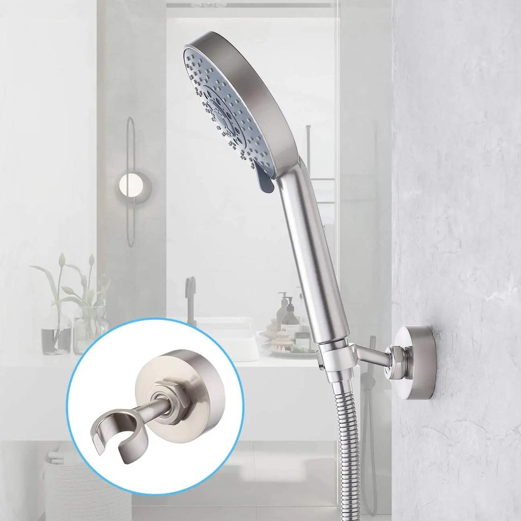 Bathroom Brass Handheld Shower Head Bracket Hand Sprayer Holder Shelf Stepless Adjustable Wall Mount