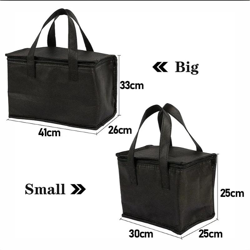 Grand Sac Isotherme Anti-fuite pour Livraison de Nourriture Sac Glacière Thermique Portable Réutilisable pour Restauration à Emporter Épicerie Pique-nique Voyages