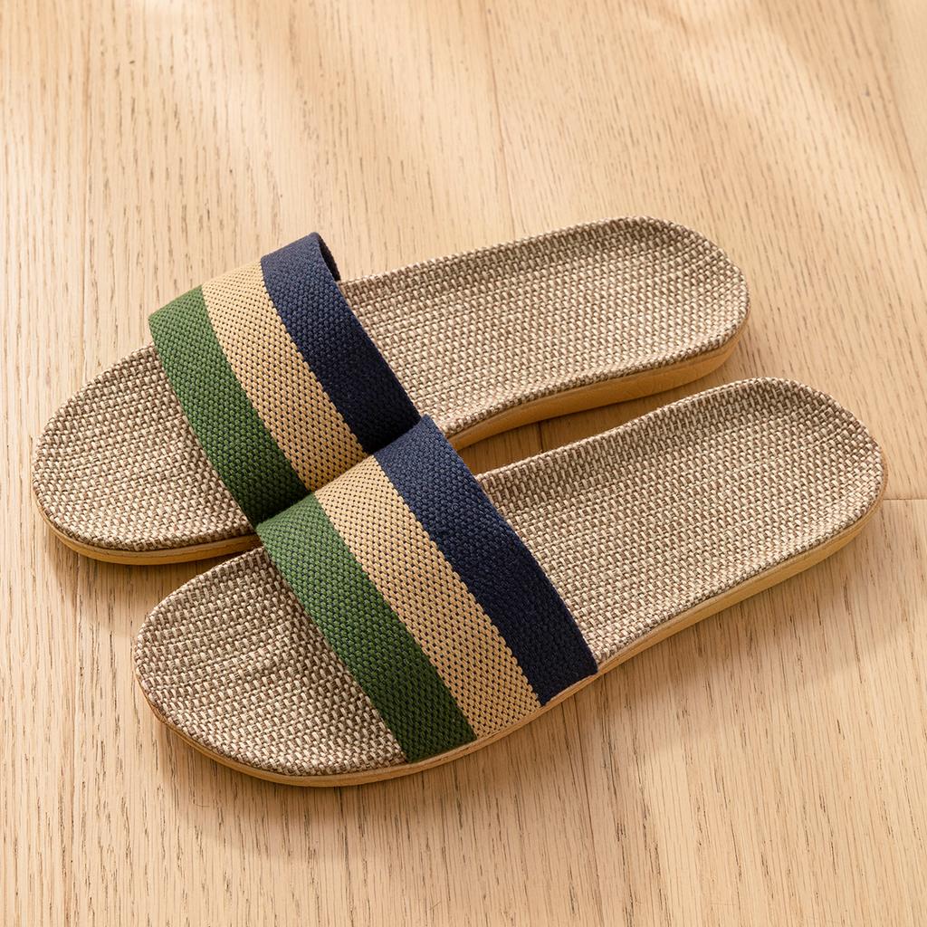 Sommer Damen Leinen Hausschuhe Leicht Flach Haus Pantoletten Mode Bequem Rutschfest Hausschuhe Innen Herren Wohnzimmer Hausschuhe