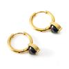 18k Gold-Plated Heart Pendant Earrings with Zircon