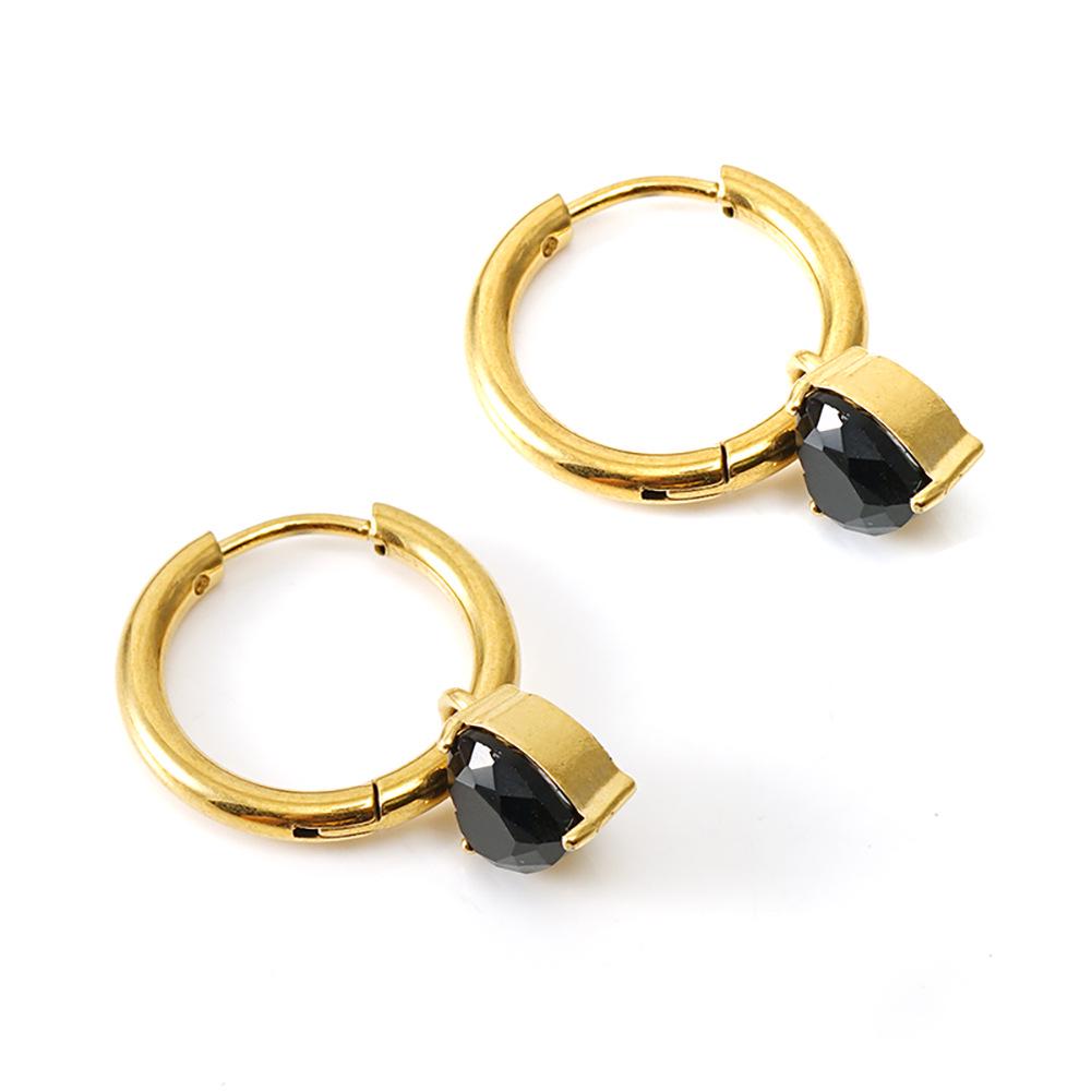 18k Gold-Plated Heart Pendant Earrings with Zircon