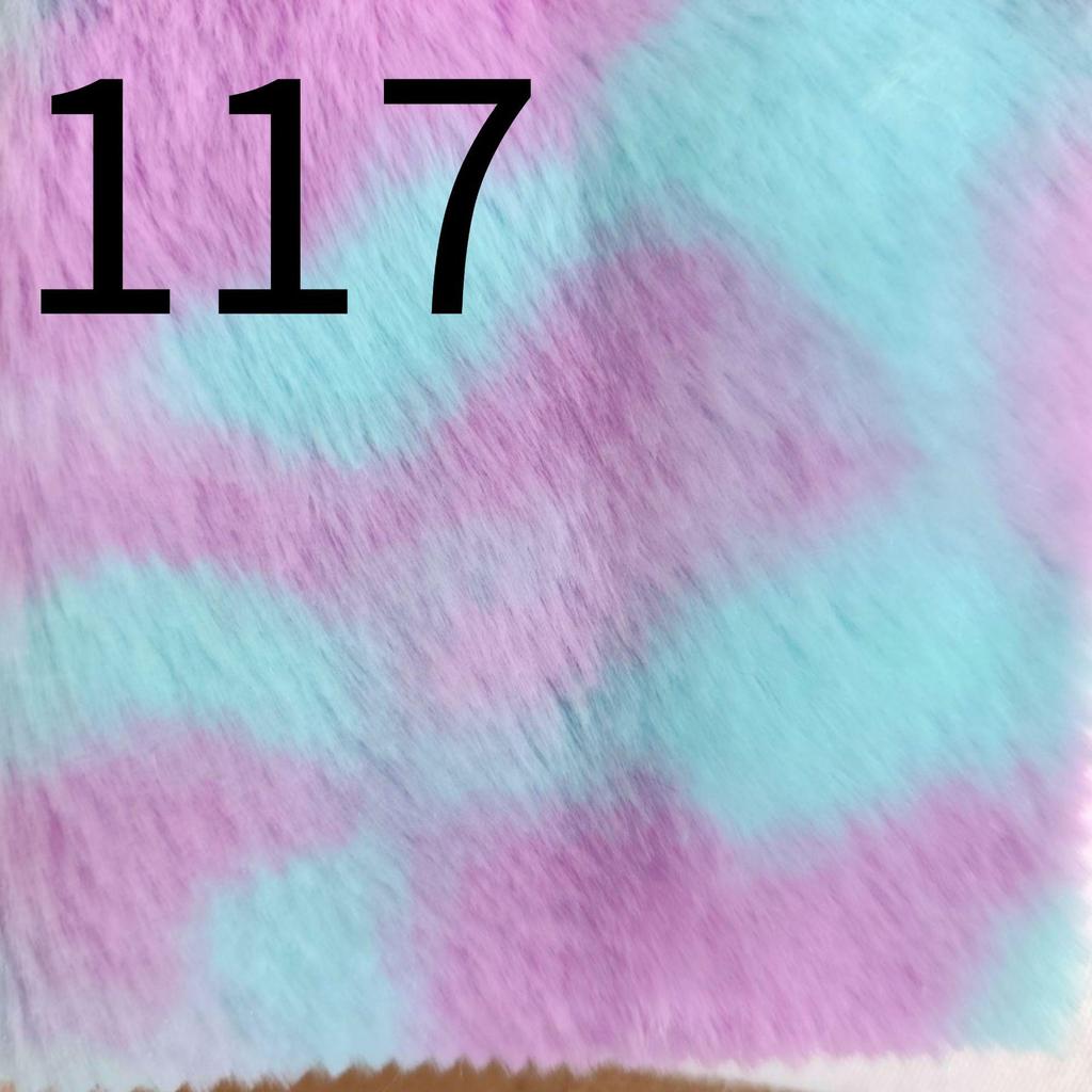 Colorful Tie-Dye Rabbit Fur Print Plush Fabric, 10mm - Ideal for Toy and Clothing Design