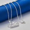 925 silver 16-30 inch luxury crown zircon pendant necklace for women's fashion wedding accessories and jewelry