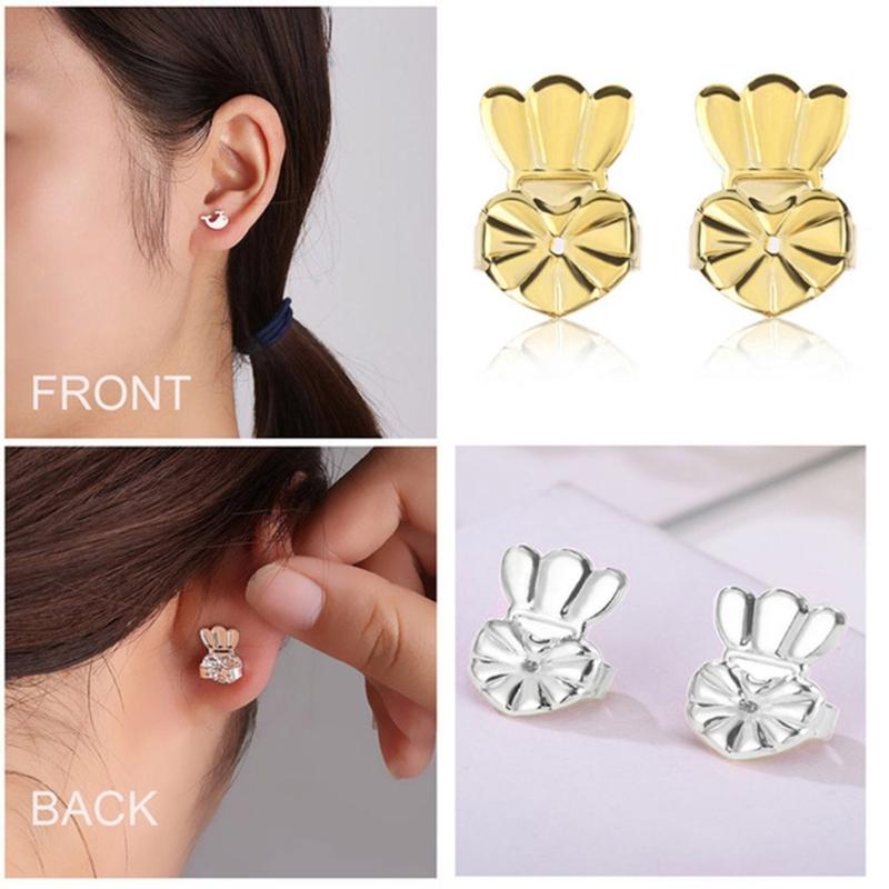 2 Ps 0.39x0.55in Crown Earring Backs Replacements for Posts Earring Backings Secure for Studs Hypoallergenic Locking