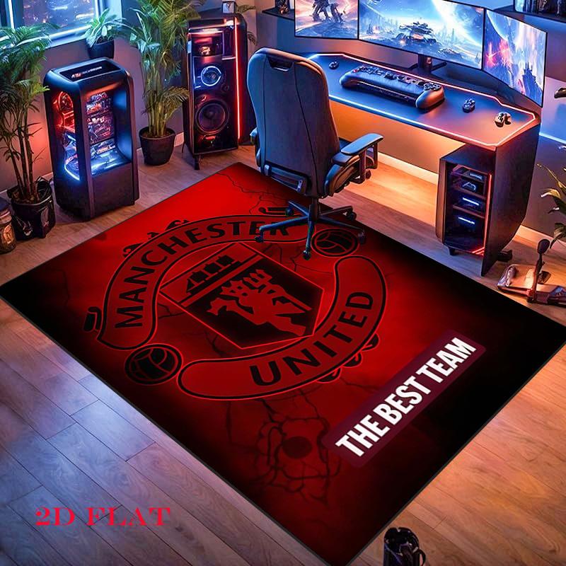 Man Utd Carpet Rug for Living Room Bedroom Home Sofa Decoration,Kids play Nonslip Floor Mat